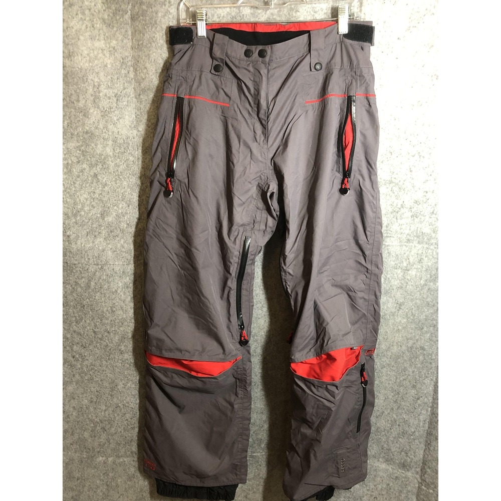 Quechua Snow Spirit Pants Womens 10 Gray Red Novadry RECCO Ski Snowboard